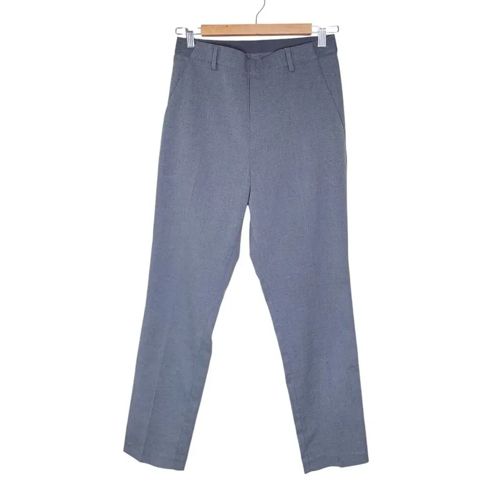 Uniqlo EZY Stretch Gray Ankle Pants S Elastic Waist Work Pants